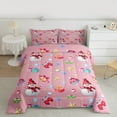 thumbnail image 2 of Homewish Lovely Xmas Snowman Queen Comforter Set,Colorful Christmas Gifts Bedding Sets,Pink Red Bedding Comforter Set For Girl Teens,Breathable Home Decor Reversible,3 Pieces, 2 of 8