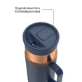 thumbnail image 4 of Contigo 20 oz Stainless Steel Travel Mug Tumbler – Leak-Proof Insulated Coffee Mug, Keeps Drinks Hot, Side Handle, Dark Blue/Bronze, 4 of 7