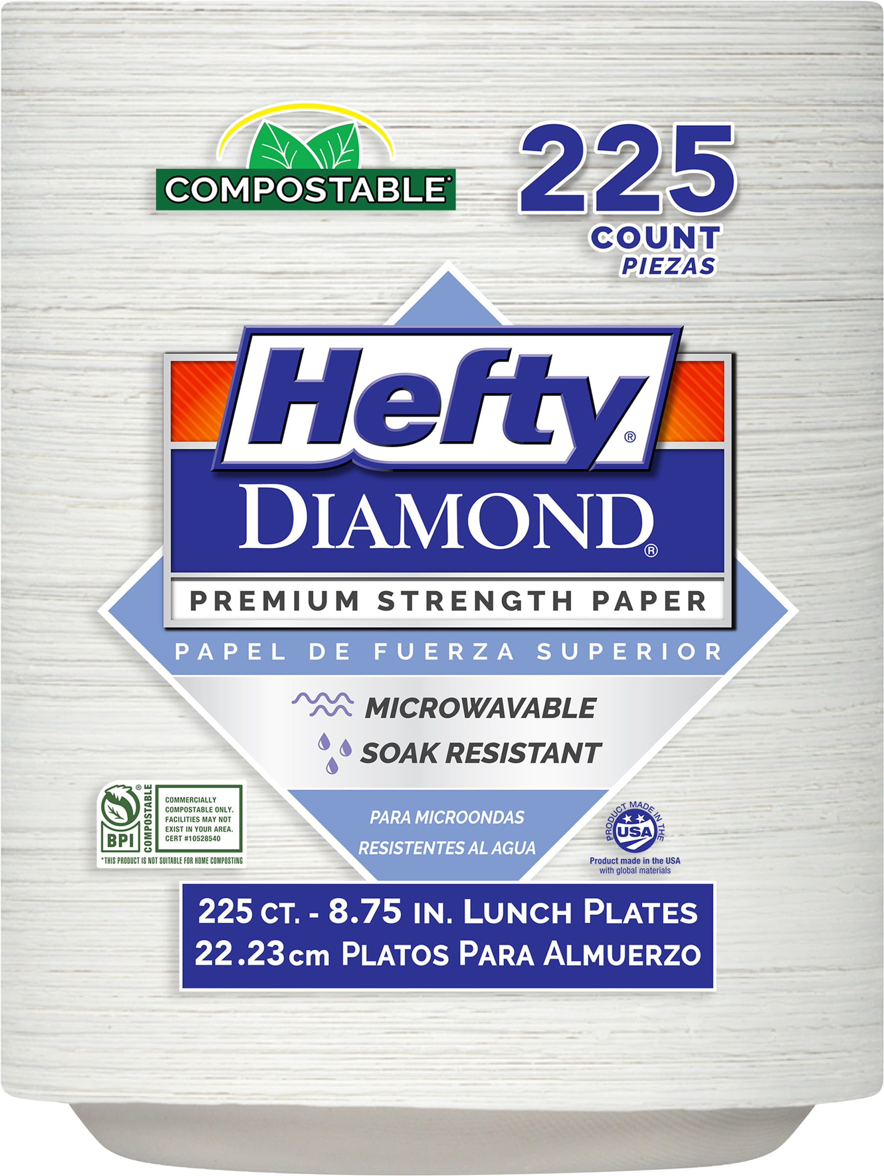 Hefty Diamond Lunch Plates, 225-count