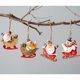 thumbnail image 1 of RV 4 Uds. 7*7cm colgante pequeño de resina navideña, decoraciones colgantes para árbol de Navidad, decoraciones navideñas Retro de país, carrito de esquí de muñeco de nieve de Papá Noel Rojo Verde, 1 of 5