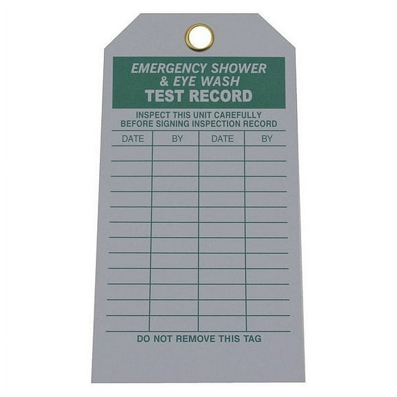Manufacturer Varies Emer Sh & Eye Wash Test Rcd Tag,PK100 8NC19