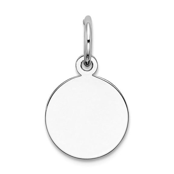 10mm 925 Sterling Silver Engraveable Round Polished Front Back Disc Charm Pendant Necklace for Women