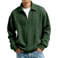 thumbnail image 2 of Oversized Mens Sweatshirts Hoodies Quarter Zip Pullover Outdoor 1/4 Zip Pullover Long Sleeve Loose Fit Polo Sweaters Green XL, 2 of 7