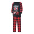 thumbnail image 3 of Qiylii Family Christmas Matching Pajamas Set, Long Sleeve Letters Tops+Plaid Pants, 3 of 9
