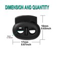 thumbnail image 2 of 6 Pcs Spring Cord Locks Plastic End Fastener Double Holes Clip Rope Toggle Stoppers Sliders, Black #3, 2 of 7