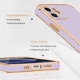 thumbnail image 5 of Compatible with iPhone 12 Case for Women Girls Cute Gold Heart Pattern Luxury Plating Soft TPU Silicone Shockproof Phone Case Protective Bumper Cover for iPhone 12(6.1 inch),Purple, 5 of 14