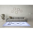 thumbnail image 3 of Ahgly Company Machine Washable Indoor Rectangle Solid Blue Modern Area Rugs, 2' x 5', 3 of 4