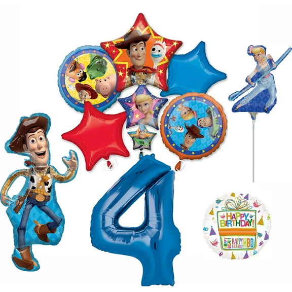 Mayflower Products Toy Story Party Supplies Woody and Friends 4th Birthday Balloon Bouquet Decorations
