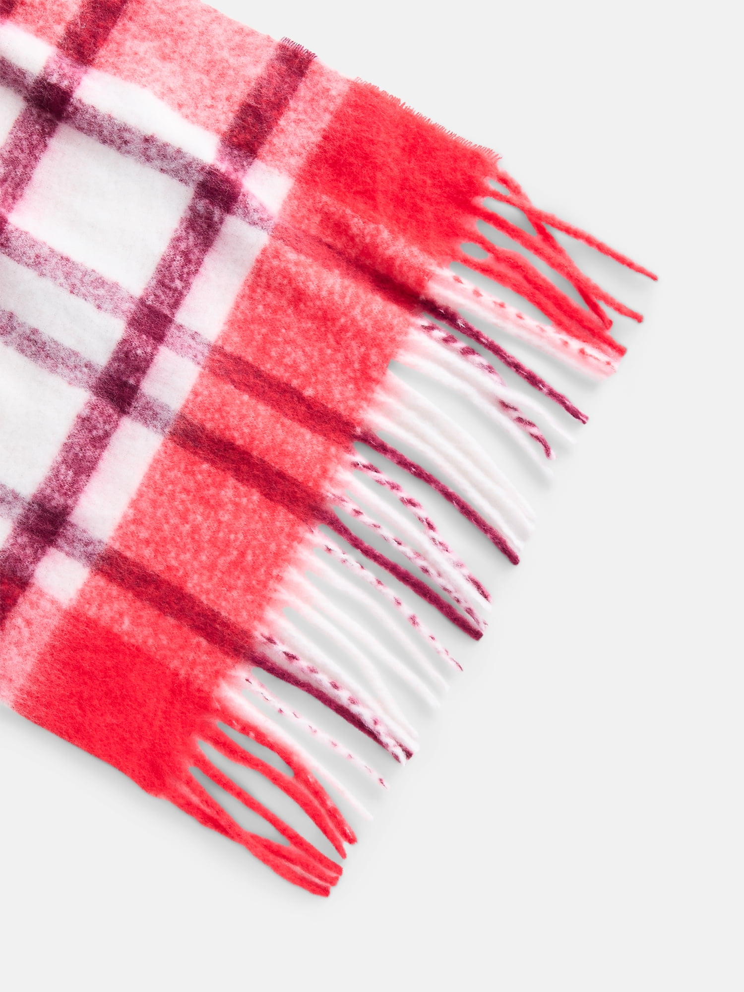 Scenario Women's Woven Plaid Scarf, Red