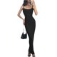 thumbnail image 1 of Txlixc Vestido largo de mujer, vestido de unión hueco con correas de spaghetti de color sólido para adultos Txlixc  moda, 1 of 9