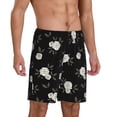 thumbnail image 2 of Wukai Rose Flowers Men’s Short Pajama Pants With Pockets Soft Sleep Pj Shorts for Men-Small, 2 of 6