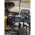 thumbnail image 5 of Outdoor Tablecloths with Umbrella Hole & Zipper, Spring Flowers 60x60 Inch Square Tablecloths, Blue Floral Leaves Birds Country Farm Wood Grain Waterproof Table Cloth, Patio/Pool/Picnic Table Covers, 5 of 8