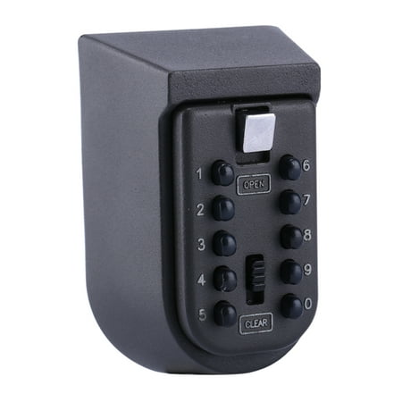 Spare Key Storage Safe Box Password Lock, Key Security Password Lockbox, Wall Mount Push Button for Home Family Realtor, Outdoor Storage Box with 10-Digit Combination Password (Best Lockbox For Airbnb)