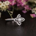 thumbnail image 3 of HeartsAndYou Flower Star Engagement Ring for Women 1.5ct Round Cut Moissanite 18k White Gold Over Silver, 3 of 9