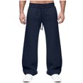 thumbnail image 2 of Men's Fleece Baggy Sweatpants Wide Leg Barrel Sweat Pants Lounge Athletic Gym Pants with Pockets, 2 of 9