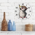 thumbnail image 3 of SKYSONIC Funny Cartoon Penguin Wall Clock 10 Inch Silent Non Ticking Round Clock Oil Painting Clock Easy to Read Clock for Living Room Bedroom Bathroom Home Decor, 3 of 7