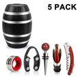 thumbnail image 1 of Juego de regalo de 5 piezas de accesorios de vino en forma de barril de vino de plástico, juego de abridor de vino que incluye sacacorchos de vino, cierres de vino, vertedores de vino Fokelyi 2034214-2, 1 of 9