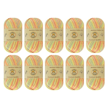 10-Pack Yonkey Monkey Skein Tencel Yarn - 70% Bamboo, 30% Cotton (Tiger Mix 9046)