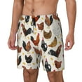thumbnail image 2 of Haiem Roosters and Chickens Mens Swim Trunks with Compression Liner 2 in 1 Swimming Shorts Stretch Swimwear Quick Dry,Board Shorts-X-Large, 2 of 9