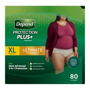 Depend Protection Plus Ultimate Underwear for Women, XL (80 Count)