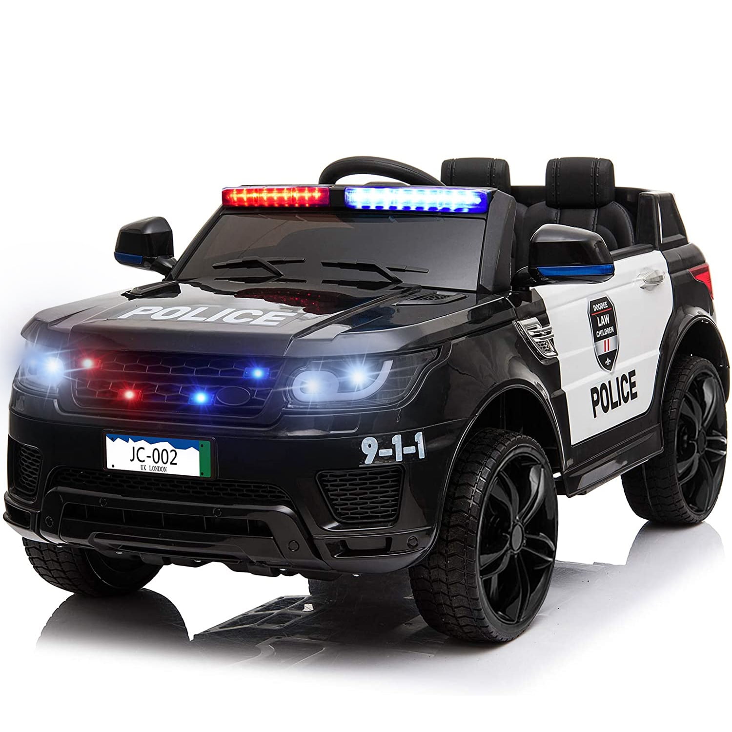 UHOMEPRO Kids 12 Volt Ride On Toys Police Car with Remote Control, Black, W13962 - Walmart.com