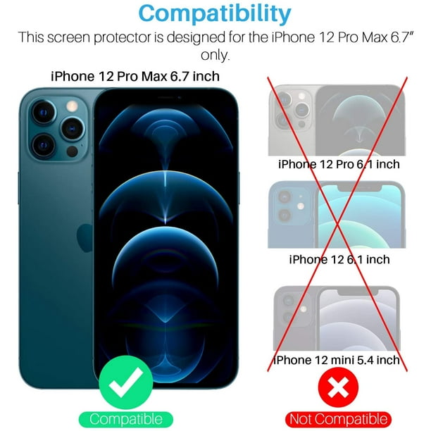 ivoler 7 en 1 Verre Trempé Compatible avec iPhone 15 Pro Max 6.7 Pouces, 3  Film
