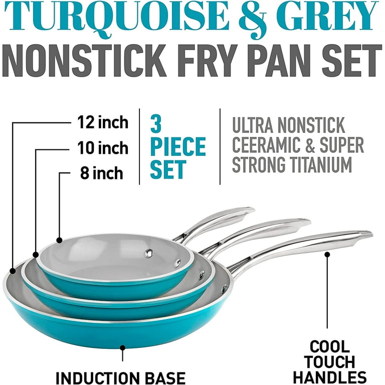 Gotham Steel 12 in. Aqua Blue Aluminum Ceramic Nonstick Frying Pan