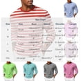 thumbnail image 3 of Shirt for Men, Men's Casual Shirts Striped Crewneck Long-Sleeve T-Shirt Basic Pullover Stripe tee Shirt Green M, 3 of 5