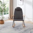 thumbnail image 3 of BISHE Modern Adjustable Headrest Pillow Rocking Chair,Upholstered Glider Rocker Chairs with High Backrest,with Armrests,Living Room,Bedroom,Balcony,Easy to Assemble,Dark Grey, 3 of 10