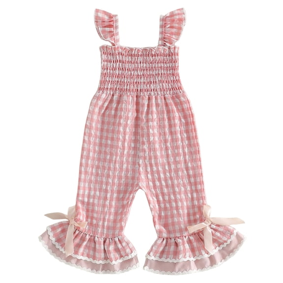 Onesies for Baby Girls Toddler Baby Girl Jumpsuit Little Kids Cap Sleeve Belted Wide Leg Romper Cute One Piece Summer Outfits