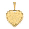 thumbnail image 3 of Auriga Fine Jewelry 14K Yellow Gold Reversible I Love You Heart Pendant (L- 28 mm,W-19 mm) for Women, 3 of 6