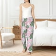 thumbnail image 5 of Uemuo Lilies Flowers Pattern Women's Wide Leg Palazzo Lounge Pants with Pockets Light Weight Loose Comfy Casual Pajama Pants-Small, 5 of 9