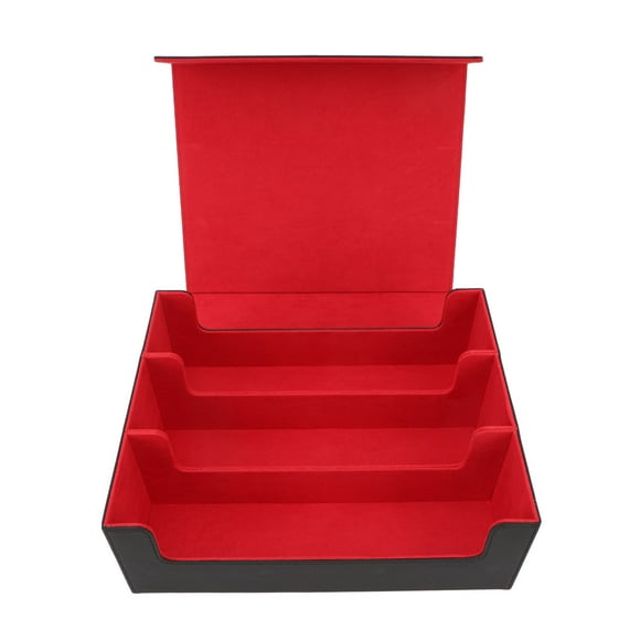 Trading Card Storage Box, 3 Rows Cards Holders Storage PU Leather Card Storage Case, Magnetic Closure Card Deck Case, Fits 1800+ Cards, for Game Cards, Sports Cards