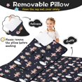 thumbnail image 3 of Princess and Swan Black Pattern Teens Toddler Nap Mat with Pillow, Sleeping Mat Bag for Preschool Daycare 60"x20", 3 of 6