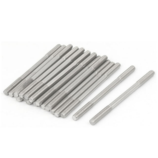 Unique Bargains M5x80mm Vis à Double Extrémité Filetée en Acier Inoxydable 304 20 Pcs
