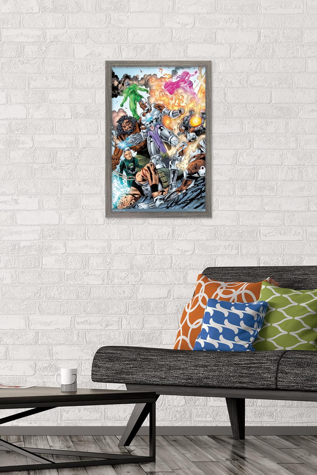 DC Comics - Cyborg - Group Wall Poster, 14.725" x 22.375", Framed