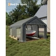 thumbnail image 4 of Mescukay 12x20 FT Carport, Car Port with 200g PE Tarp, Roll-Up Doors, and 4 Windows, for Full-Size Pickups, Bass Boats, Tractors, and SUVs, 4 of 8