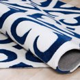 thumbnail image 3 of Allstar Blue Hand Made Modern. Transitional. design Area Rug with Dimensional hand-carving highlights (7' x 10' 2"), 3 of 7