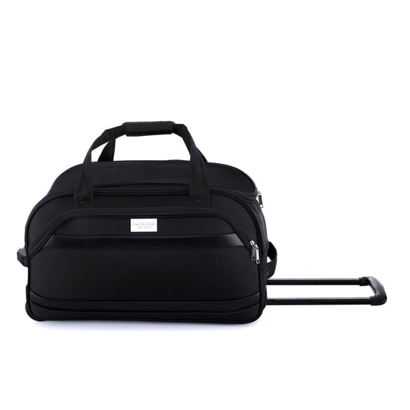 Isaac Mizrahi Movi 20 Inch Carry-On Soft Shell Rolling Duffel Bag, Black