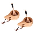 thumbnail image 2 of Paquete de 2 Tazas de Madera de Estilo NóRdico, Kuksa PortáTil para Acampar al Aire Libre, para Beber, de Café de Madera con Cuchara de Madera, 2 of 9