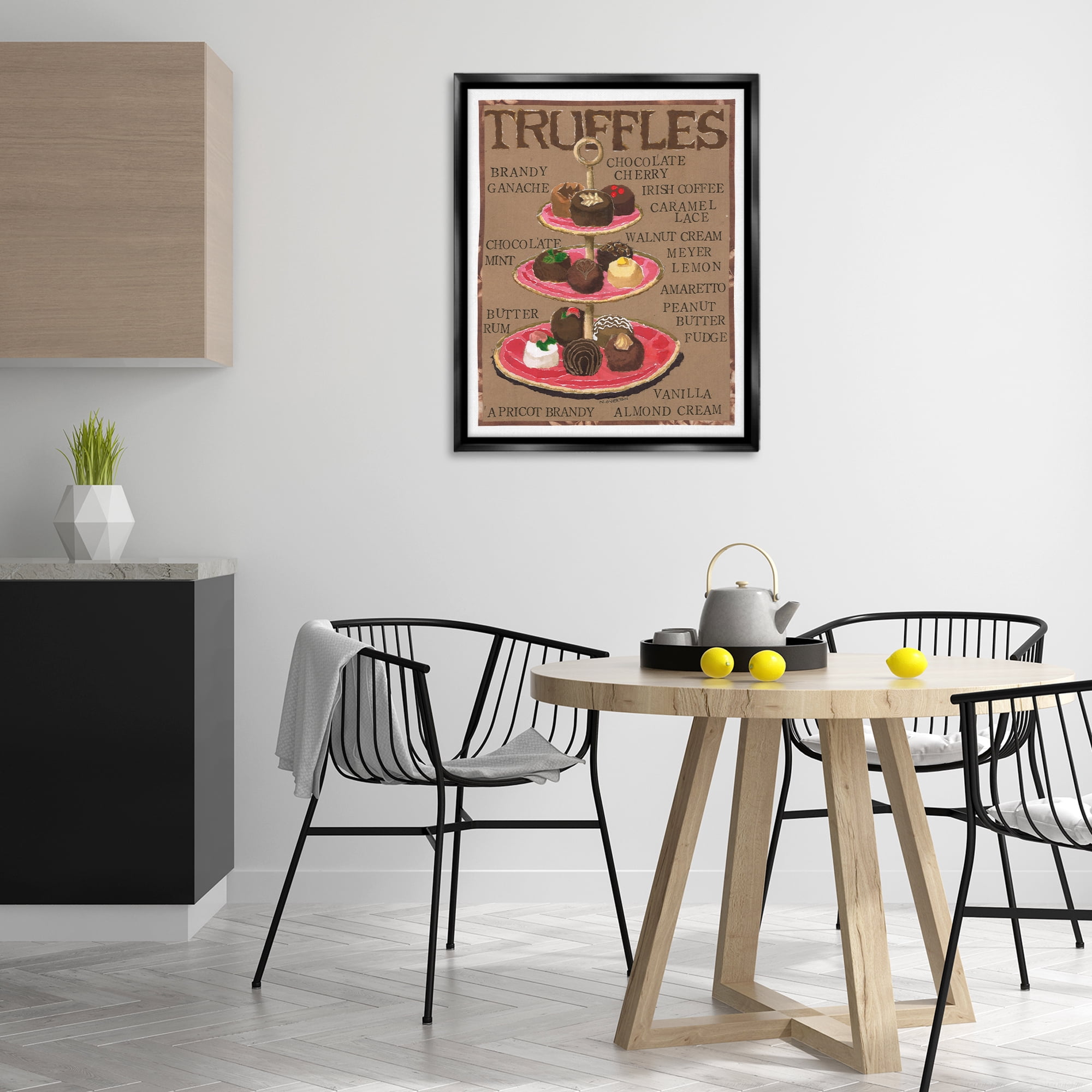 Stupell Industries Assorted Chocolate Truffles Food & Beverage Painting Black Floater Framed Art Print Wall Art, 25 x 31