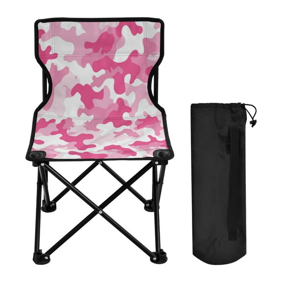 Folding Chair Camping Chair For Camping Picnicking Outdoor Beach and Travel Cute Pink Camouflage Pattern