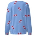thumbnail image 4 of Gibobby Sudadera de Navidad para mujer Blusa de manga larga con cuello en O para mujer, para uso diario, en casa, al libre, con estampado navideño(Azul,CH), 4 of 5