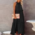 thumbnail image 4 of WILLBEST Summer Dresses Long Summer Dresses for Women 2024 Sleeveless Maxi Dress Casual Flowy Ruffle Trendy Dress, 4 of 8