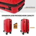 thumbnail image 2 of 3 Piece Hardshell Luggage Set Expandable Hardside Suitcase with Spinner Wheels and TSA Lock, Lightweight Carry on and Checked Luggage 20" 25" 29", Red, LA13601, 2 of 7