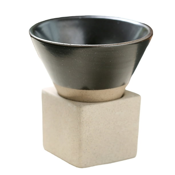 Bearachild Taza de cerámica japonesa en forma de cono, apta para hogares, con fondo vintage esmaltado para café, taza de cerámica japonesa Teteras D 8.*4.5*8.8CM