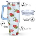 thumbnail image 3 of Strawberry Fruit 40 Oz Tumbler with Handle Lid and Straw, Stainless Steel Double Walled Vacuum Insulated Cup, Cute Anniversary Wedding Birthday Gifts Tumbler for Women Men Friends Outdoor Indoor, 3 of 7