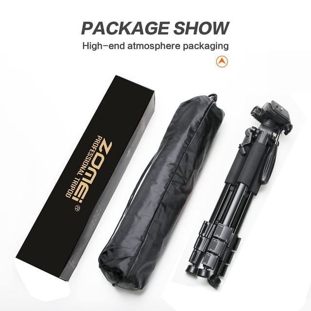 Inteprter Trípode de cámara de aleación de aluminio de viaje portátil profesional Q111 con cabezal panorámico para cámara Digital SLR DSLR Accesorios de cámara y óptica