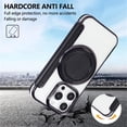thumbnail image 5 of For iPhone 16 Pro Wallet Cell Cover, RFID Blocking, PU Leather,Compatible With MagSafe , With Flip Card Holder, Ultra Thin Electroplated Rotating Bracket Magneti Protective Cover,Black, 5 of 7