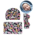 thumbnail image 2 of Lovzfmll Newborn Photography Swaddle Set, 3-Piece Printed Wrap Cloth with Hat and Headband, Soft Toddler Shower Gift, 2 of 3
